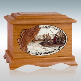 Mahogany Walleye Fishing Boat Ambassador - Wood Cremation Urn