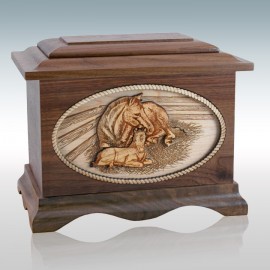 Walnut Horses Ambassador - Wood Cremation Urn