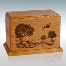 Mahogany Road Home Geese - Wood Cremation Urn