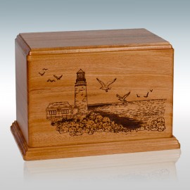 Mahogany Lighthouse - Wood Cremation Urn