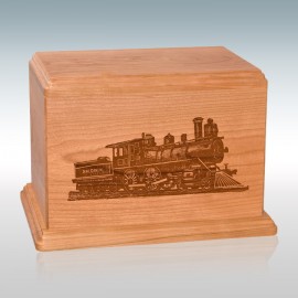 Natural Cherry Train - Wood Cremation Urn